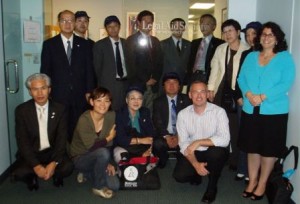 Japanese Delegation with Legal Aid Staffers        Gregg Kelley and Jodi Feldman