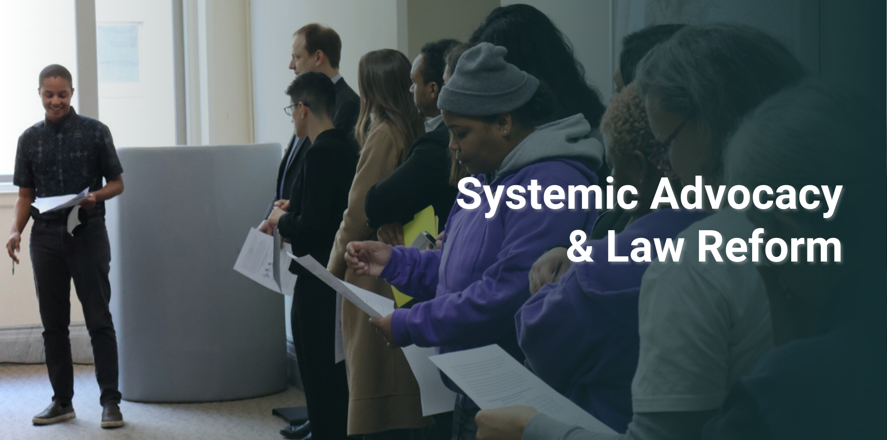 Advocates line up at the DC Council building