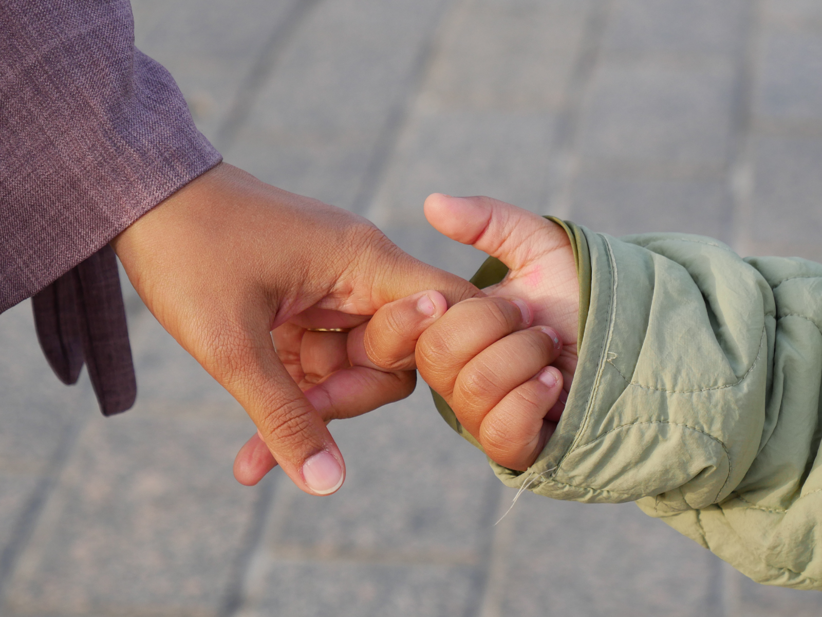 A parent and child
