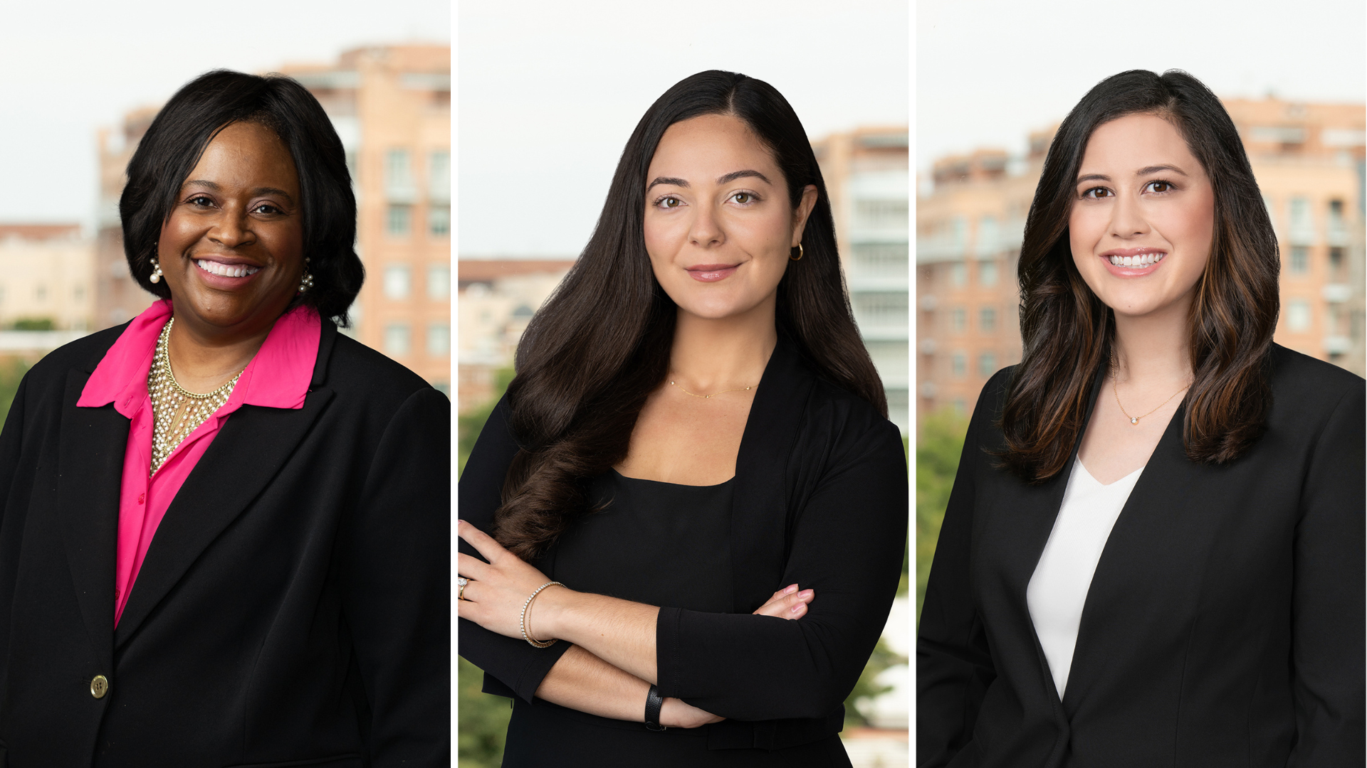 Vinson & Elkins attorneys Monique Watson, Karina Pereira, and Victoria Godfrey