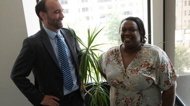 Legal Aid attorney and former client