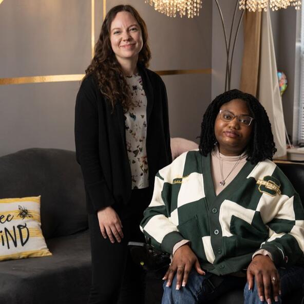 Legal Aid DC client and her attorney