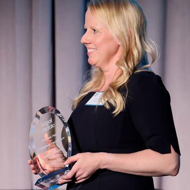 Nancy Anderson with her Klepper Prize award