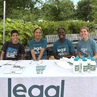 Legal Aid DC staff at a farmers market