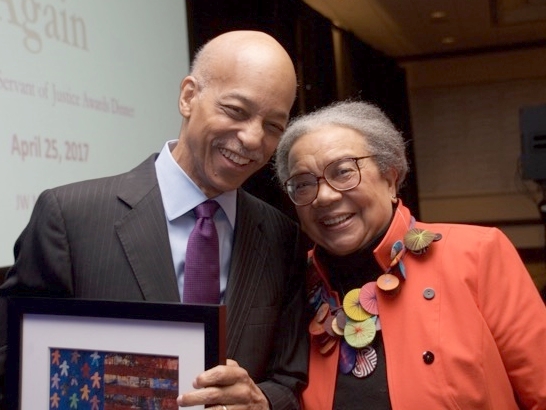 Tom with fellow Servant of Justice Honoree Marian Wright Edelman